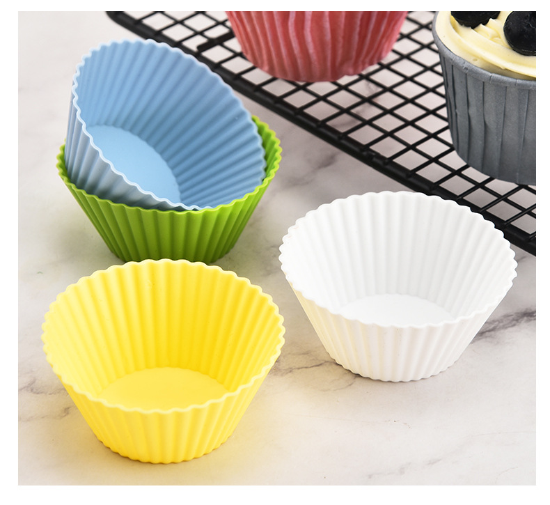 Silicone Cake Cup Mold - Heat Resistant Round Muffin Cake Tin for Mini Cakes & Pudding 7cm DIY Baking Tools
