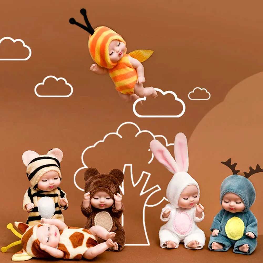 6Pcs Reborn Doll Kit Toy Simulation Princess Dolls Toy Mini Cute Sleeping Baby with Clothes Accessories Birthday Gift for Kids Z250818
