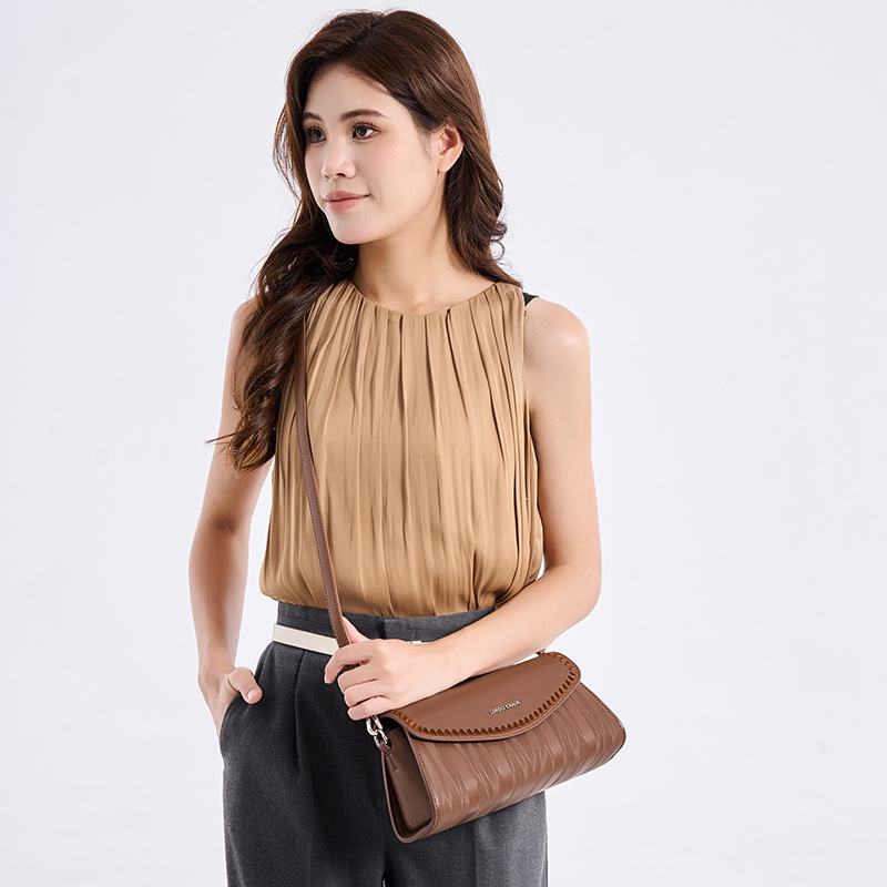LORDLY KNACK designer bag light luxury genuine soft leather baguette bag casual high-quality vintage shoulder bag for woman