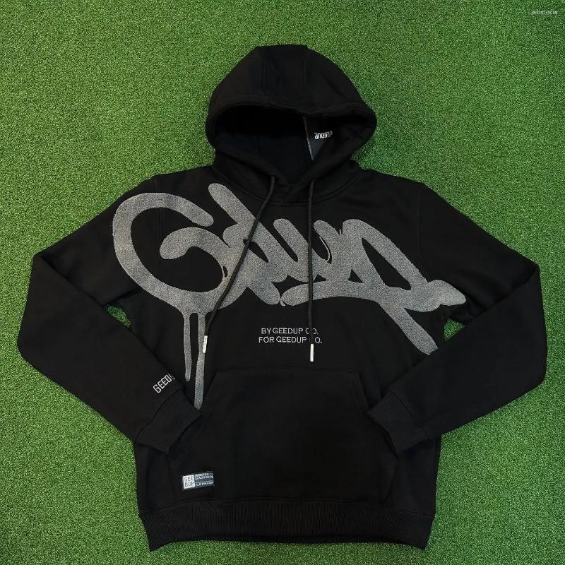 Men's Hoodies GEEDUP ClothesFashion Vintage Letter Harajuku Gothic Hip Hop Graphic Oversized Sweatshirts Casual Jacket