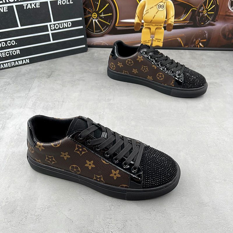 Designer guy autumn new style all fashion plate shoes men soft bottom leather low top casual shoes