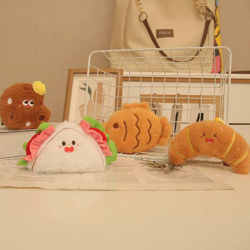 Cute Western style Burger Plush Pendant Simulation Food Bread Pendant Keychain