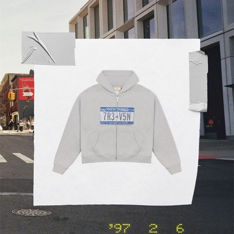 Mens Pink Zip Up Hoodie Personalized Custom License Plate n Streetwear Style Youth Versatile Unique Comfortable Pullover 250815