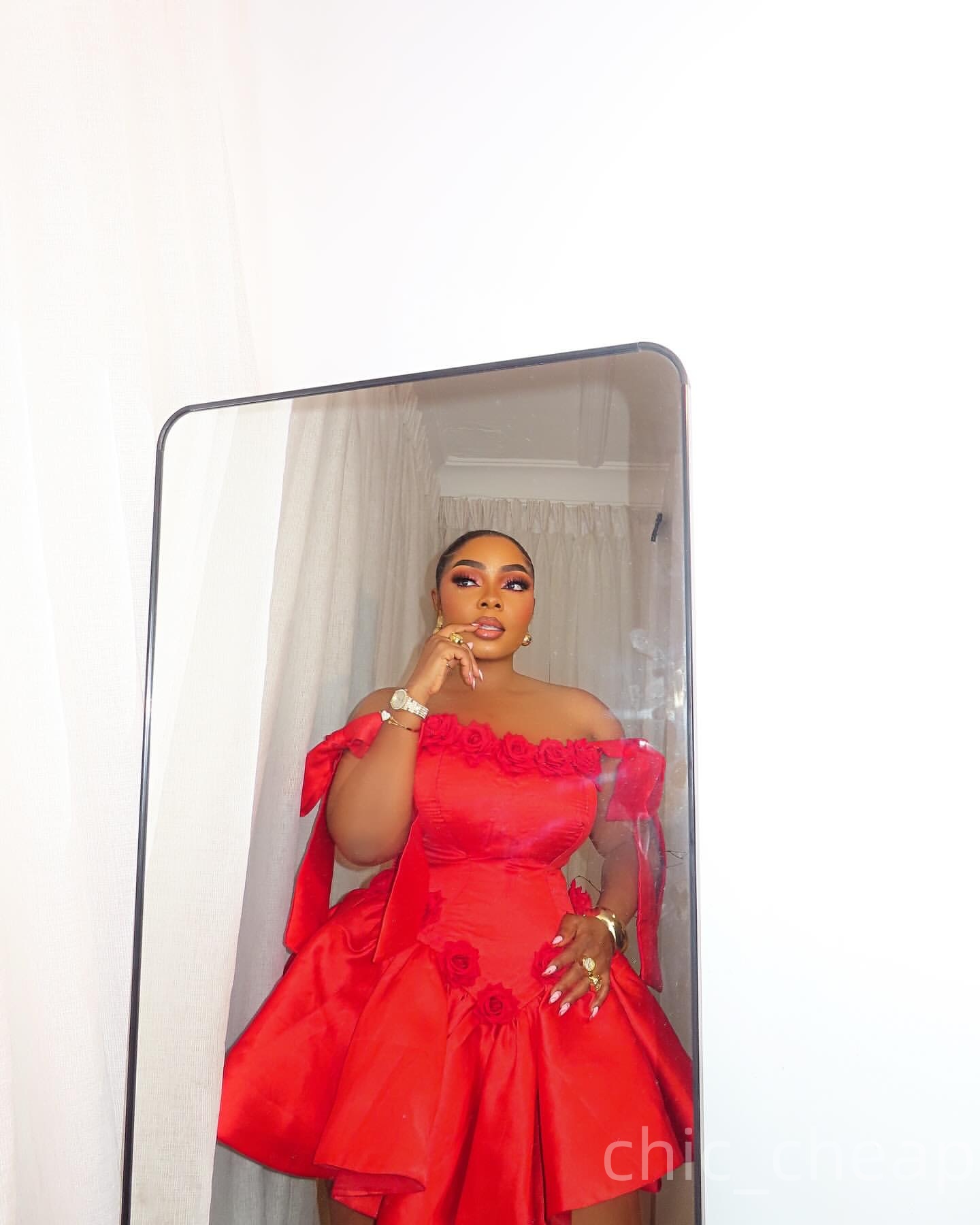 Chic A-line Red Homecoming Dress Flowers Satin Strapless Short Mini Graduation Cocktail Birthday Dresses For Special Occasions Sweetheart Gowns