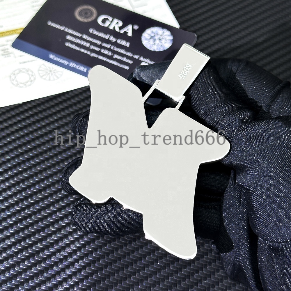 Custom Personalized 925 Sterling Silver Initial M Iced Pendant Cuban Chain Hip Hop Jewelry for Men Moissanite Pendants Charms