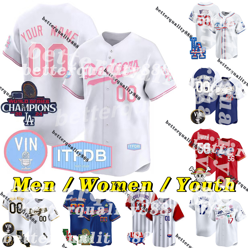 Shohei Ohtani 50 Mookie Betts Baseball Jersey Freddie Freeman Yoshinobu Yamamoto Will Smith Tyler Glasnow James Outman Enrique Hernandez Blake Snell Roki Sasaki