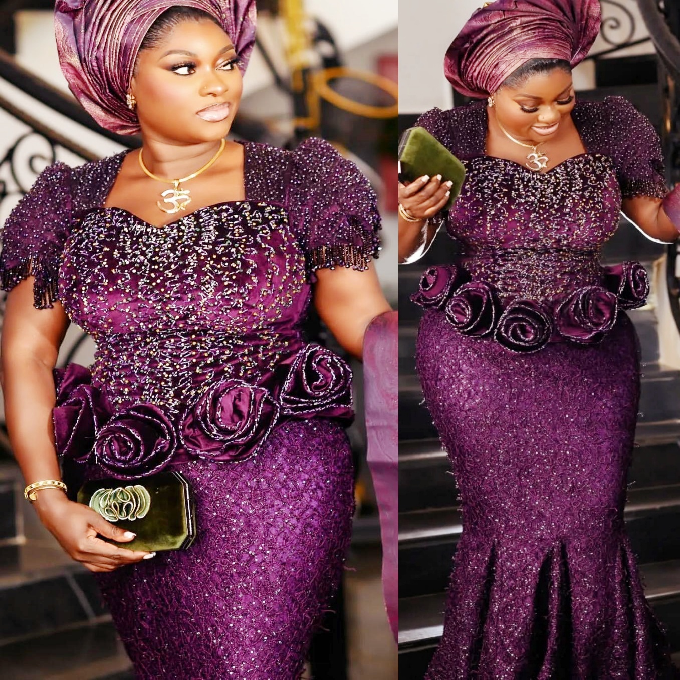 2025 Plus Size Purple Mermaid Mother Of Bride Dresses Beaded Lace Flowers Evening Party Mama's Dress Vintage Birthday Wedding Guest Groom Mother&