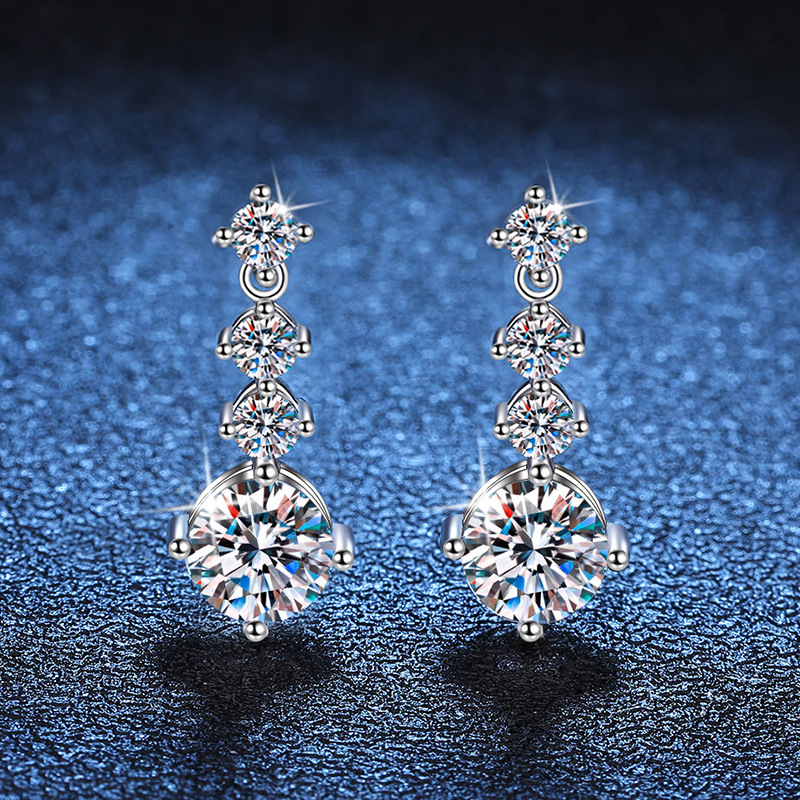 Moissanite earrings zircon earrings lab grown diamonds designer style womens earrings wedding earrings design styles diamond earrings 925 sterling sil