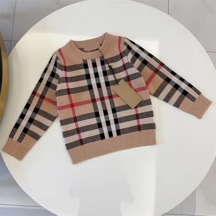 Designer Kids Sweater Luxury Boys Girls Warm Pullover High Quality Winter Sweatshirt Soft Baby Knitwear 90-150cm P5