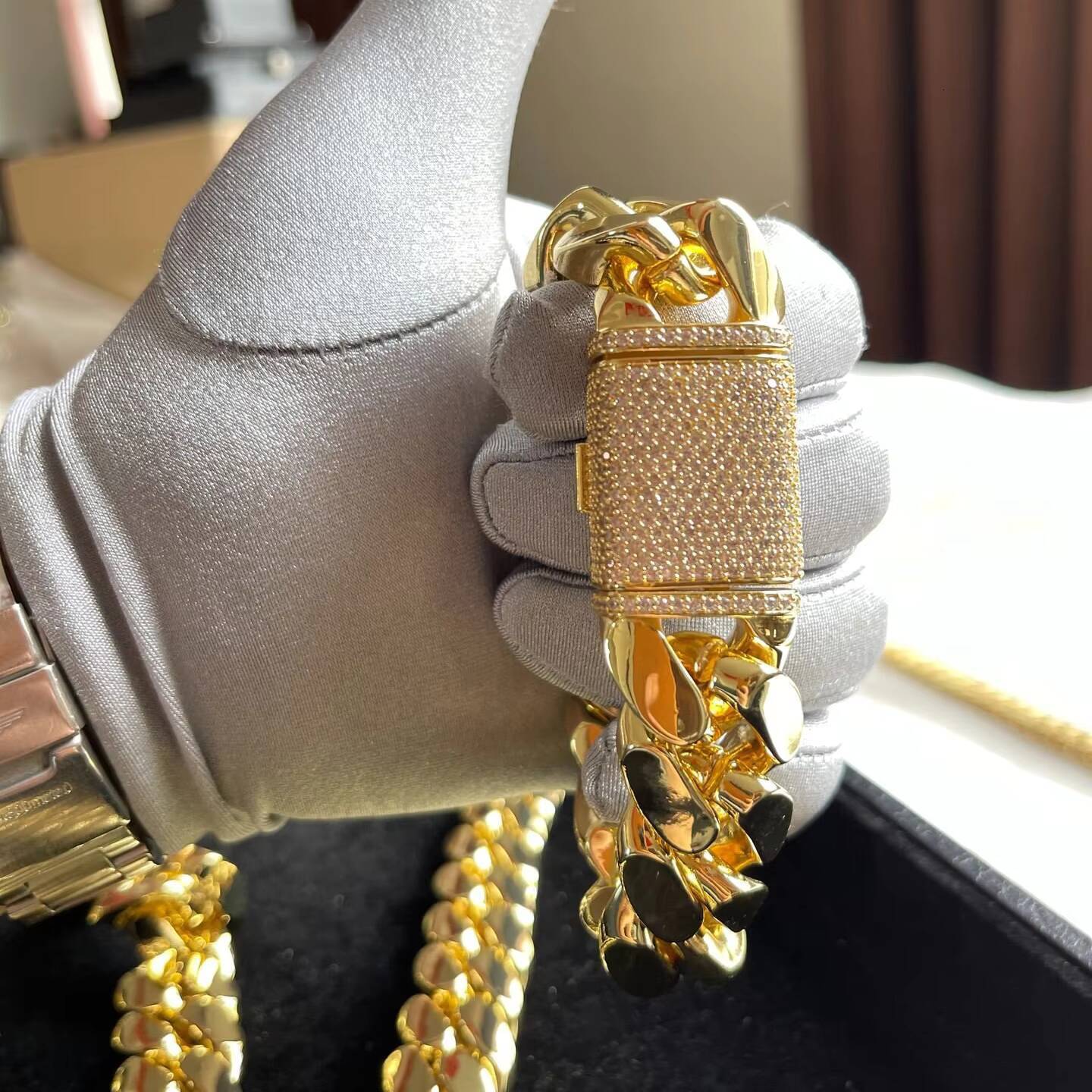 Luxury Hip Hop Jewelry Cadena Cubana Custom 10K 14K 18K 24K Real Solid Yellow Gold Miami Cuban Link Bracelet for Men Women