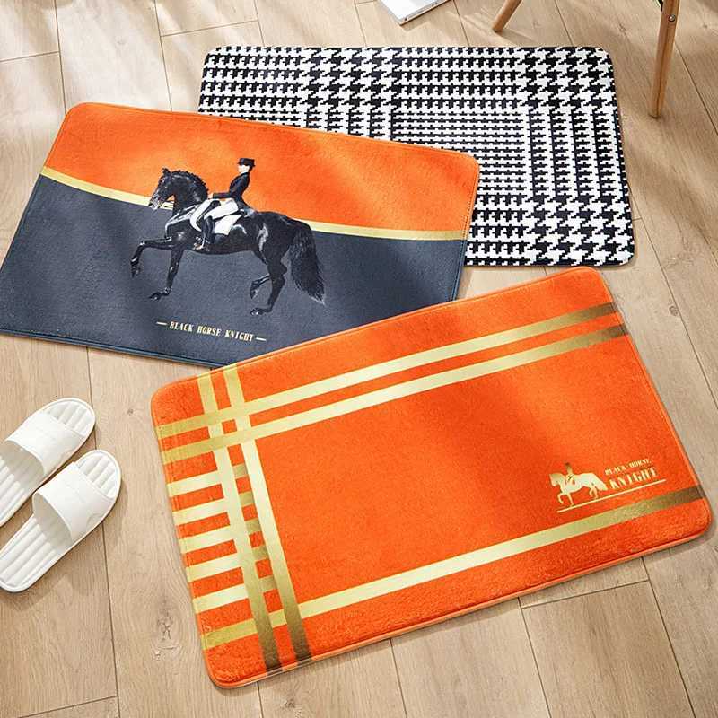 Nordic Fashion Strip Bedroom Bedside Mats Living Room Door Rugs Kitchen American Style Carpet Balcony Thick Plush Comfortable S250818