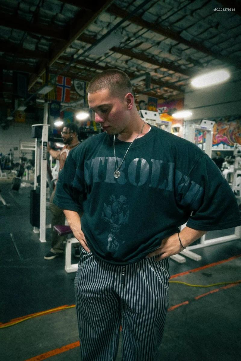 Men's T Shirts Summer Controlled Insanity T-shirt Covers Oversized Short Sleeve Tees Workout