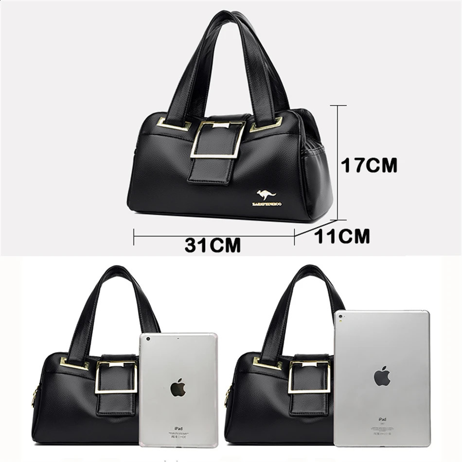 Women Multilayers Tophandle Bag Quality Leather Handbags Purses Female y ner Large Capacity Boston Ladies Sac A Main 250815