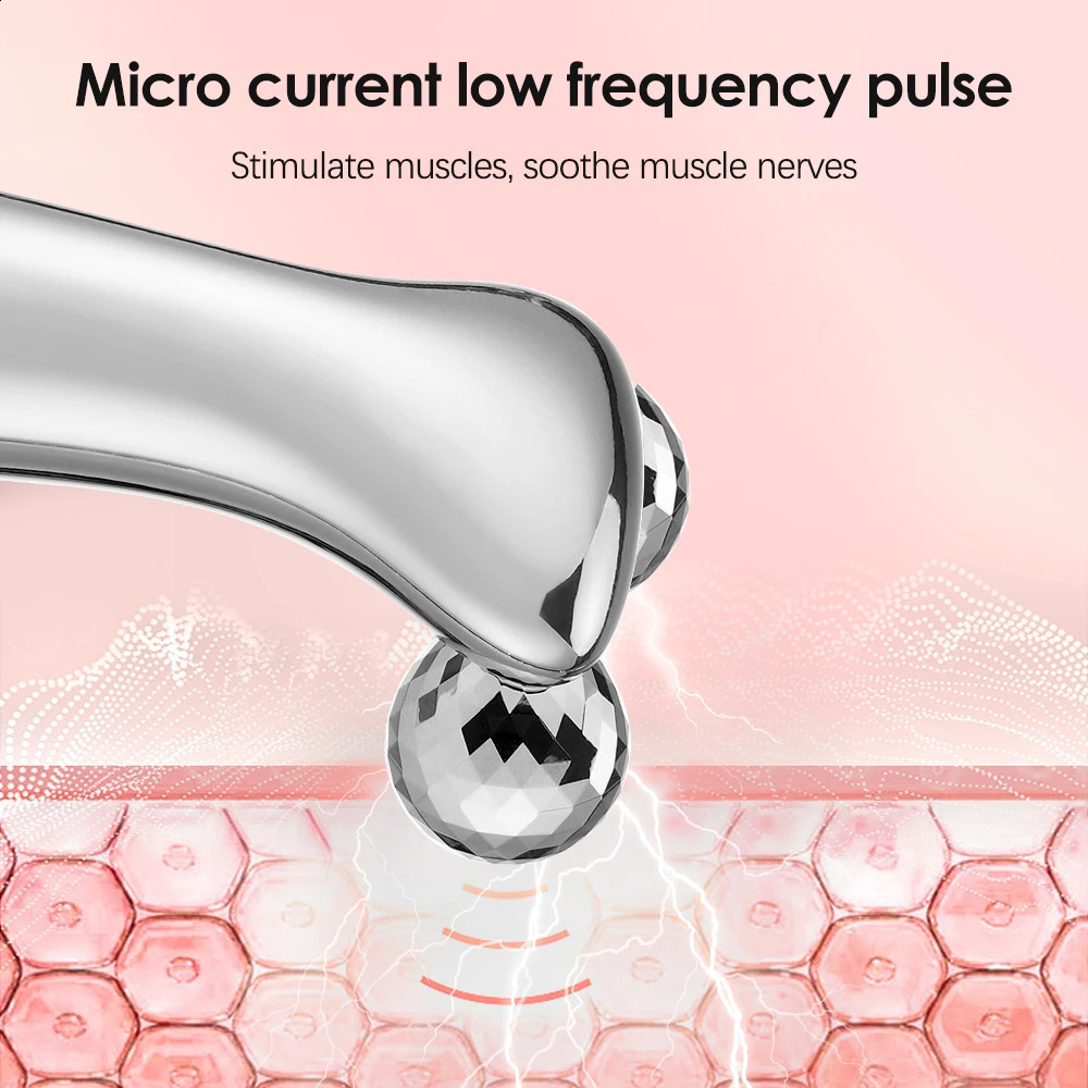 Electric Facial Micro-current Beauty Instrument LED Display Face Roller Massager Skin Tighten Massage Beauty Devices 250814