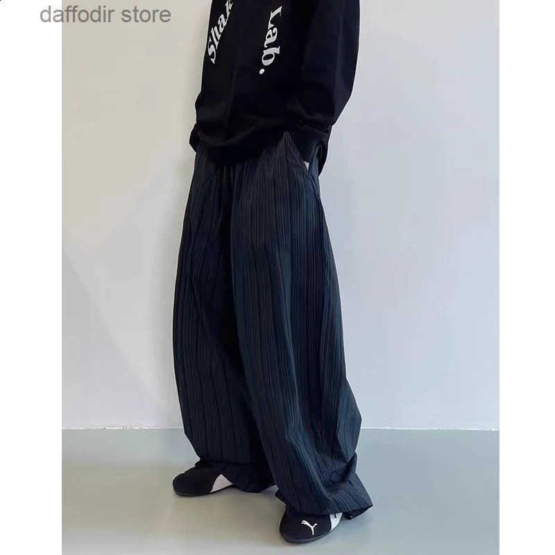 Men Trendy American Vintage Striped Oversized Strtwear Baggy Pants Y2K Harajuku Hip Hop Casual Wide Leg Trousers Pantnes Z260315