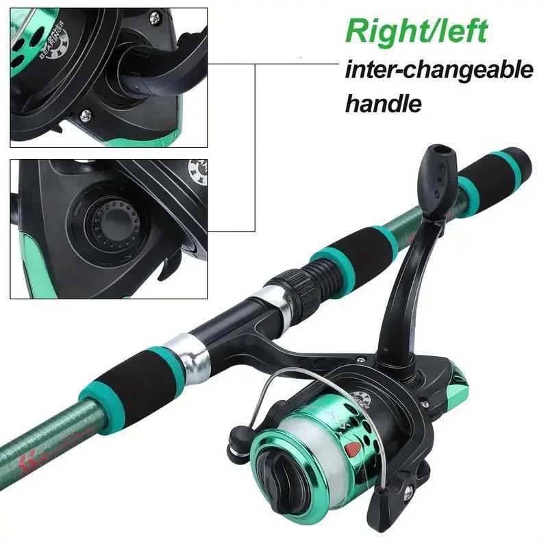 Fishing Pole Set Full Kits With Telescopic Fishing Rod And Spinning Reel Baits Hooks Travel Pole Set Y250819