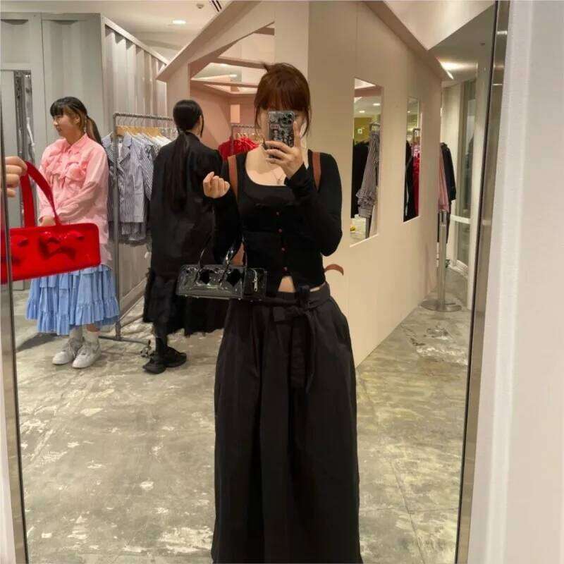 JIAERDI Retro Bow Red Y K Hand Purse Women Hot Girls Leather Zipper Shoulder Bags Ladies Fairy Core Aesthetic Underarm Bag