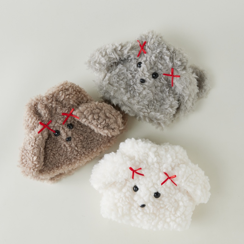 1 pair of cute women's socks. Sleep socks for autumn and winter Warm and plush thick home knee pads Plush foot covers Cartoon puppy leg covers Fu