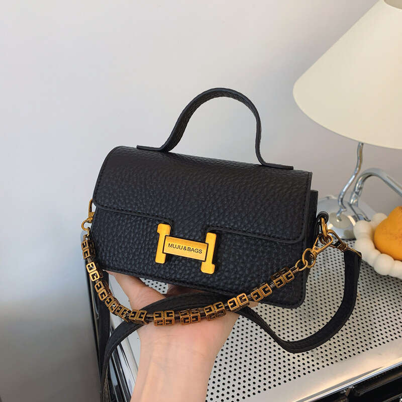 Lock Buckle for Women 2025 New Multi-layer Small Square Single Shoulder Handheld Lychee Designer Pattern Crossbody Bags Bag Luxury