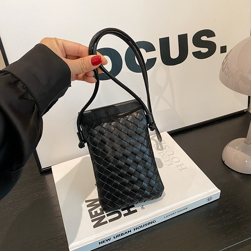 Free Shipping Designer Luxury Fashion New Mini Phone Bag Women's Handwoven Bag Simple Trendy Versatile Retro Compact Shoulder Crossbody Leisure B