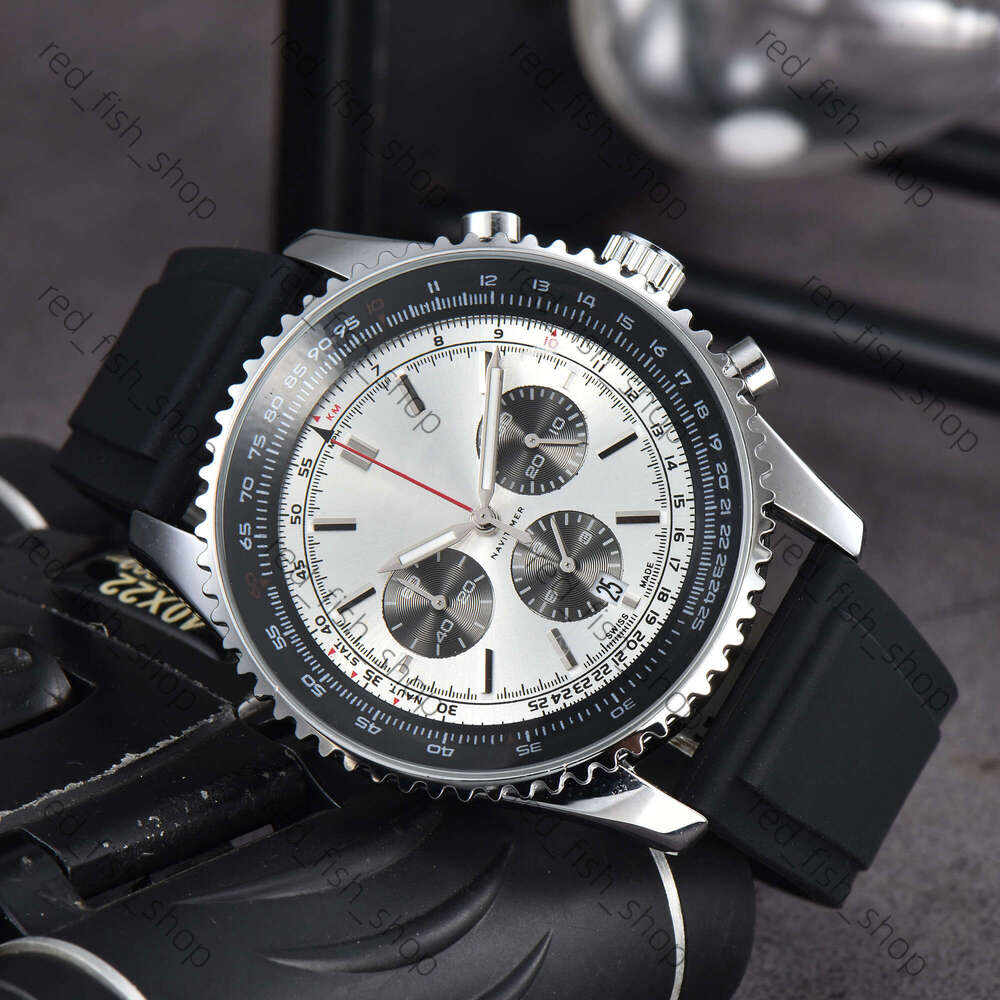 Bretlingnity Watch Designer Mens Timepiece Watch Man Watch High Quality Navitime Chronograph Blue Dial Leather Bands Watch Movement Automatic Quartz Watch 59
