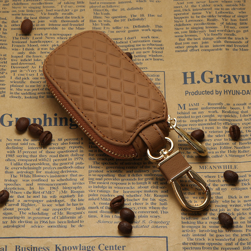 Woven Pattern Genuine Leather Universal Car Key Case Universal Type for Men and Women Car Remote Control Protective Cover Korean Style Personality 250