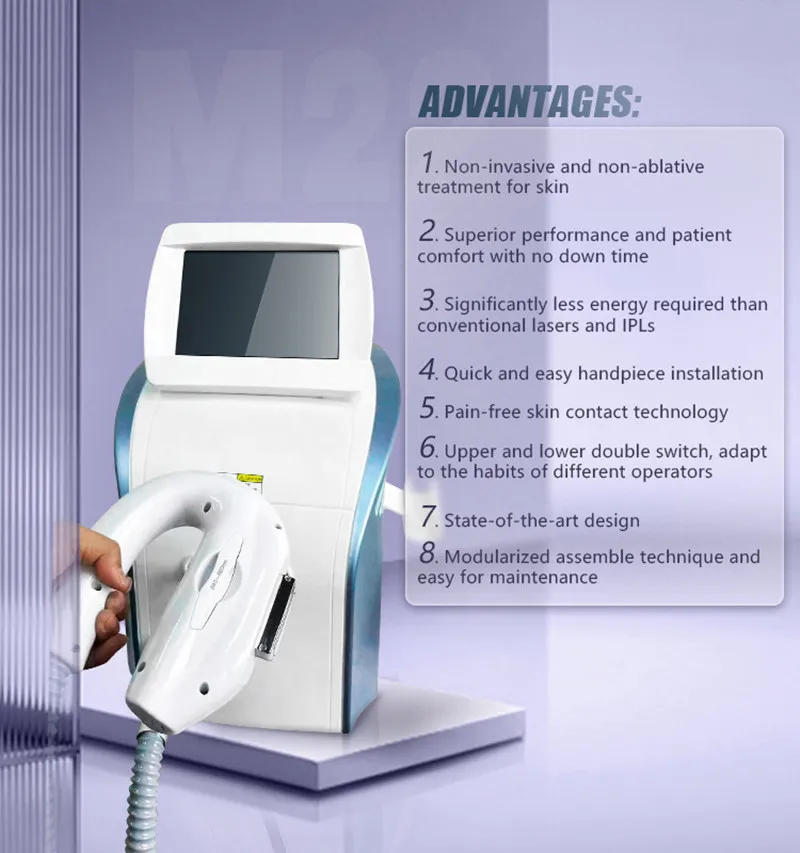 OPT Multi-functional Golden Appearance High-efficiency 2-in-1 ND YAG Laser Facial Wrinkle Lifting Skin Multi-mode Safety Cosmetic Instrument 1/2 Handl
