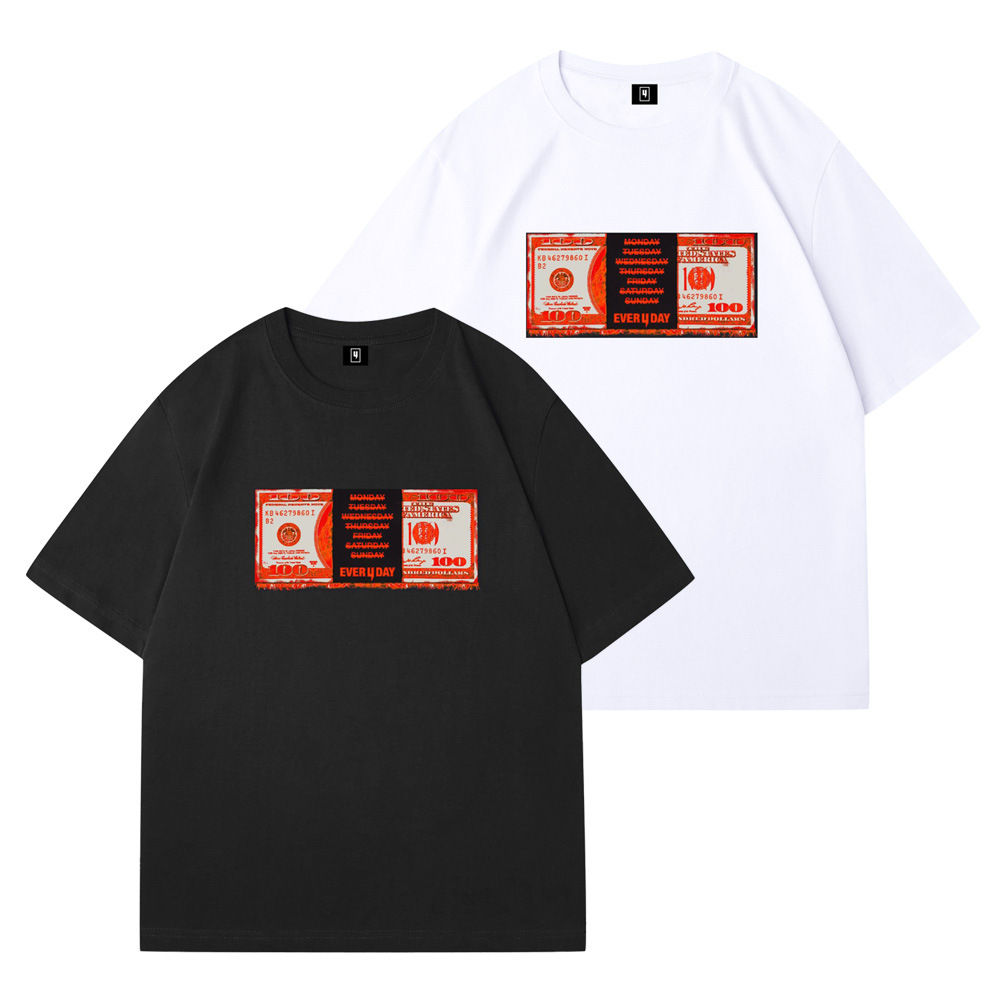 Men's T-shirts Luxurious Design High-end Black And White Cotton Graphics Street Hip-hop Gothic Summer Prints Harajuku Short-sleeved Cotton Oversi