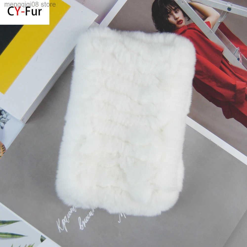 Rex Rabbit Fur Ring Scarves Warm Soft Women Genuine Rex Rabbit Fur Headbands Scarf Handmade Knitted Real Rex Rabbit Fur Scarfs L250818Q34Z