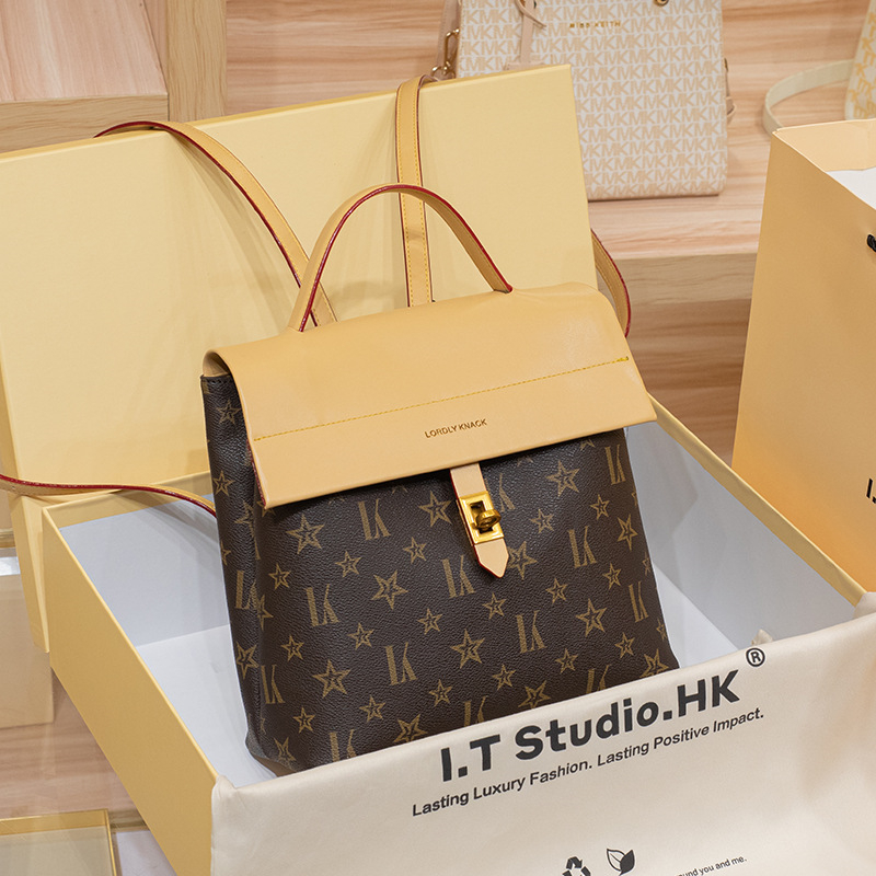 LORDLY KNACK designer bag light luxury genuine leather Backpack bag versatile high-quality vintage fashion large capacity backpack for woman