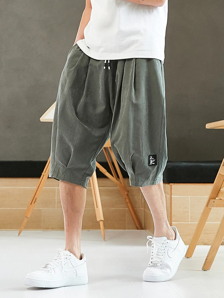 Plus Size Summer Harem Pants Men Short Joggers Chinese Style CalfLength Casual Baggy Male s Trousers 8XL 250815