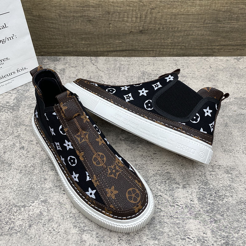 Designer autumn-winter new fashion male high top plate shoes leisure sports Korean version of 100 network red style high top shoes