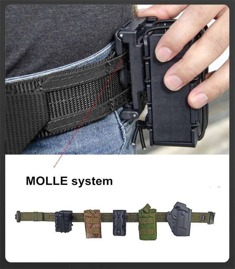 Men Tactical With Inner Metal Buckle Quick Release Laser Cut MOLLE Combat Two In One Battle Belt