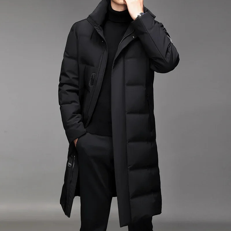 Long Down Coat Men Jacket Coats Parkas Windproof Thick Padding Padded Winter Warm Stand Up Collar Male 250818