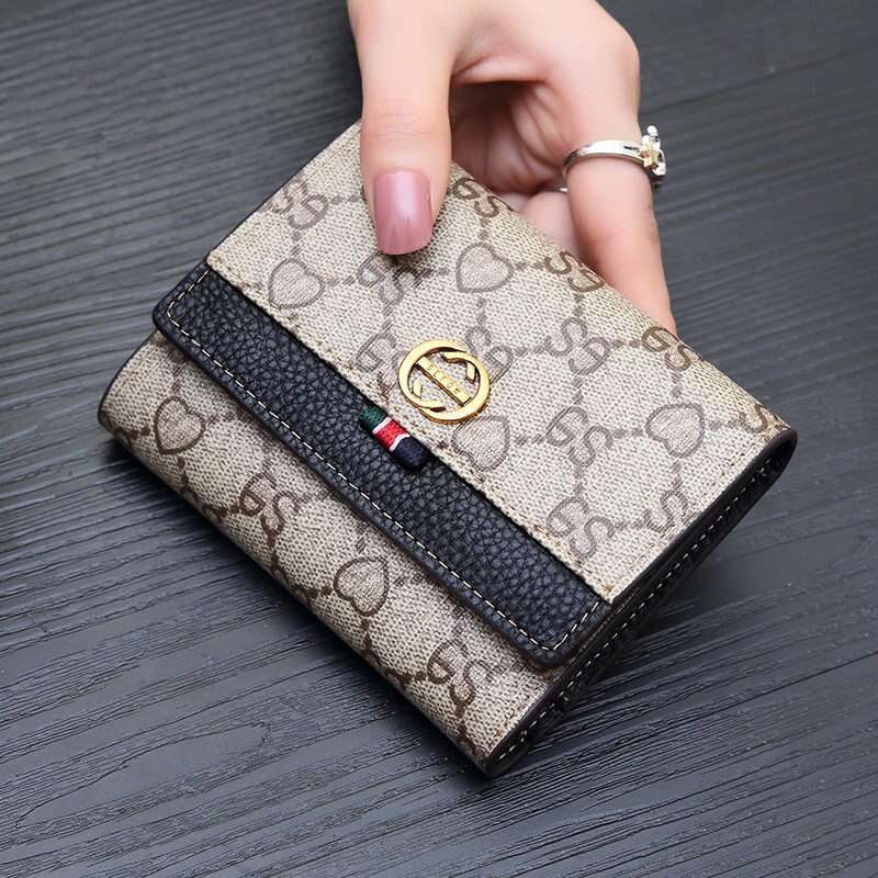 New Dionysus Small for Women, Short Genuine Leather Versatile Clutch, Foldable Cowhide Ladies Wallet Trendy