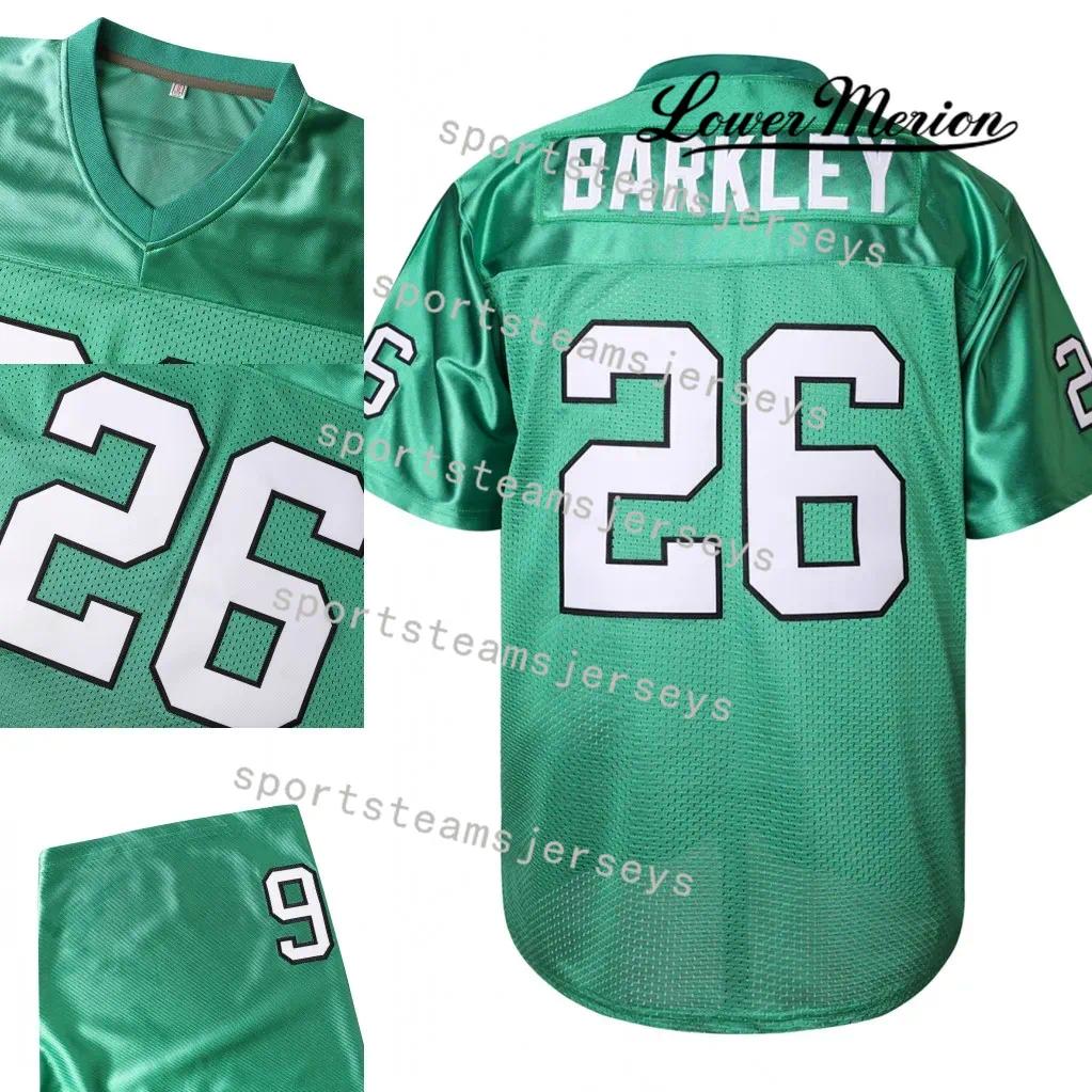26 Saquon Barkley Football Jerseys Jalen Hurts Jason Kelce Brown Kelly Saquon Barkley Green R.White Embroidery Custom