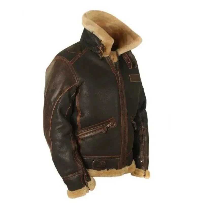 Winter Mens Winter Jackets Leather and Fur Integrated Brown Collar Zipper Digging Pocket Zipper Youth Casual Men Clothing XJ250818