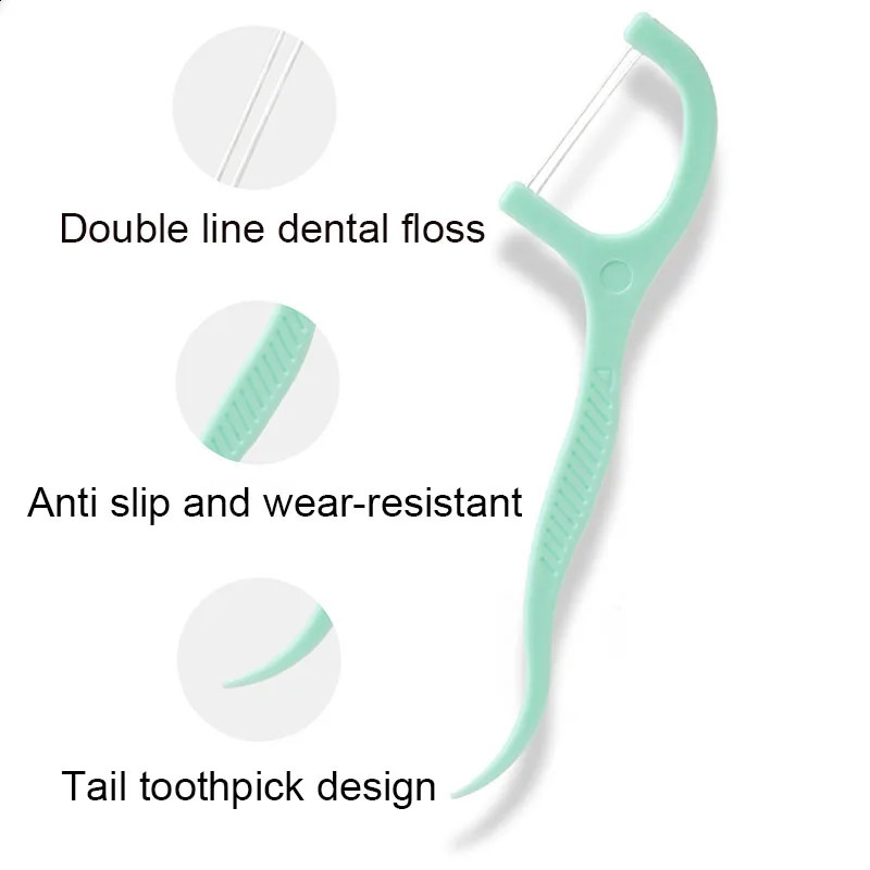Double Line Dental Floss Mint Disposable Bow n Portable Oral Cleaning Toothpick Pick Carryon Adult Teeth Care y260615 - view 4