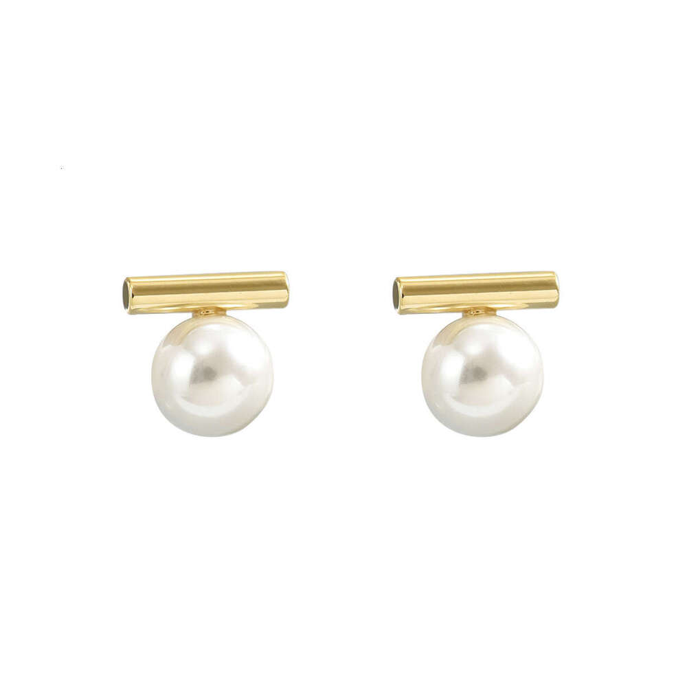 Ins High-End Japanese and Korean Mori Earrings for Women, Niche Inlaid Pearl Design, Simple Earrings, Academy Style Ear Jewelry