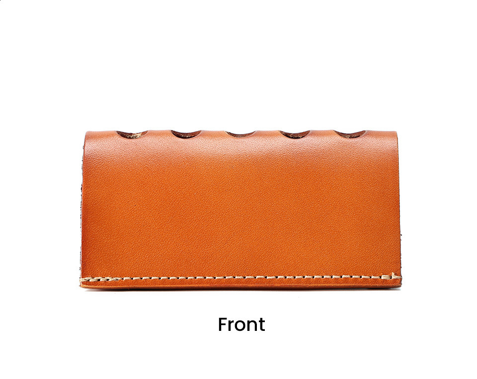 Handmade Genuine Leather Pen Holder Multifunctional Vegetable Tanned Leather Cowhide Pen Insert Storage Creative Office Ornament Makeup Brush 250818