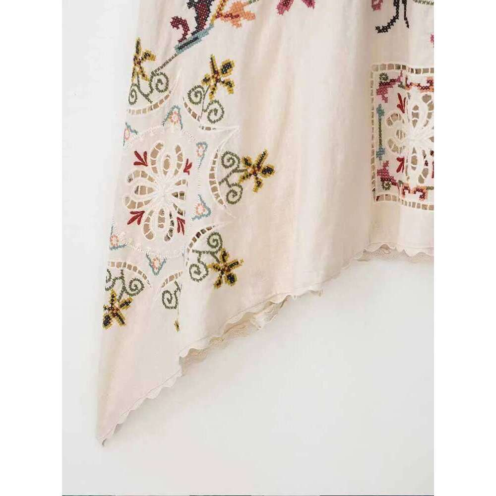 hoodie European And American Style Summer New Women's Clothing Casual Fashion Embroidery Asymmetric Suspender Dress Long Skirt jacket