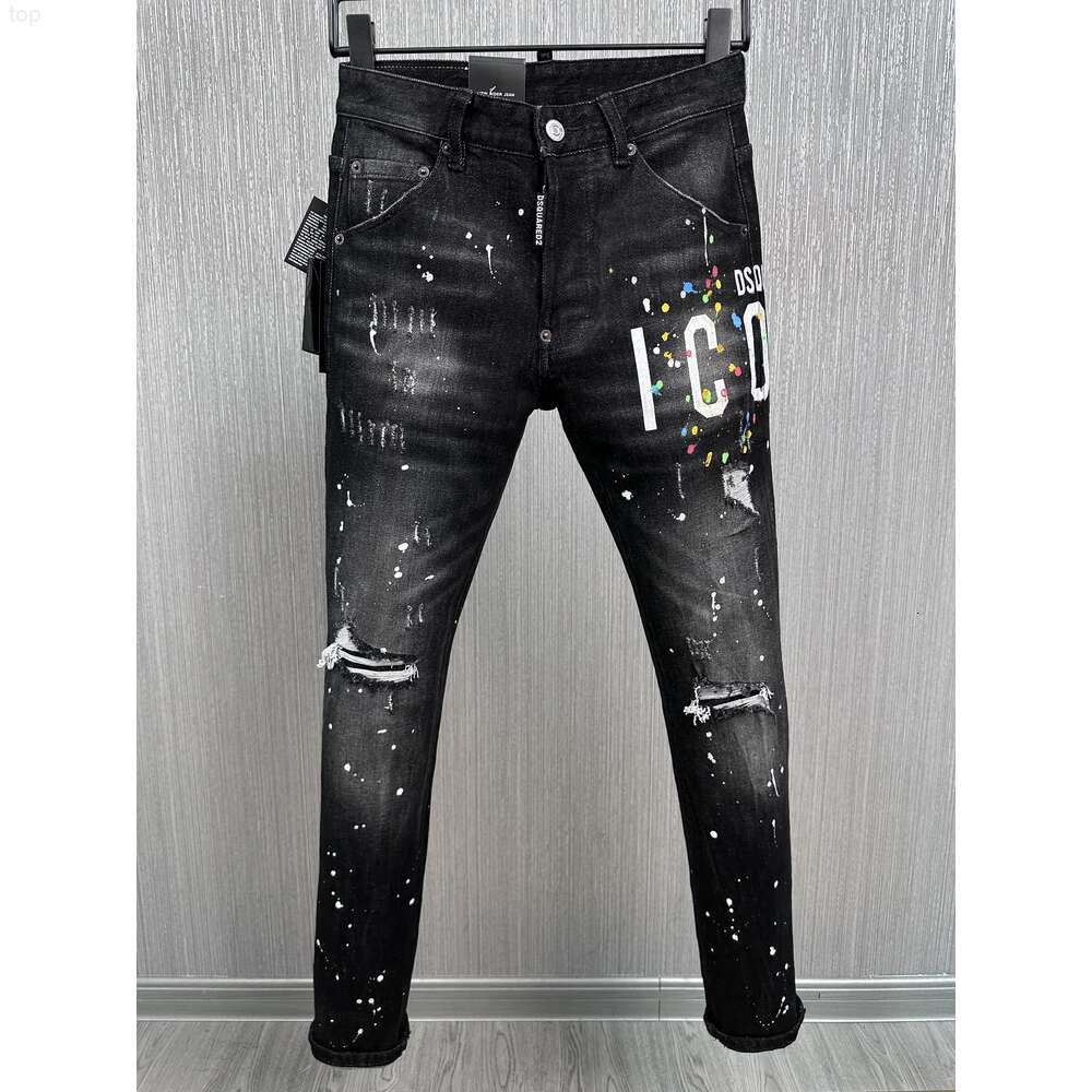 Jeans Da Uomo Dsquares Moda In Difficoltà Marca Strappato Designer Slim Fit Moto Dsquared Dquard2 Dsquared2 Denim Per Gli Uomini Pantaloni Da Uomo D-image