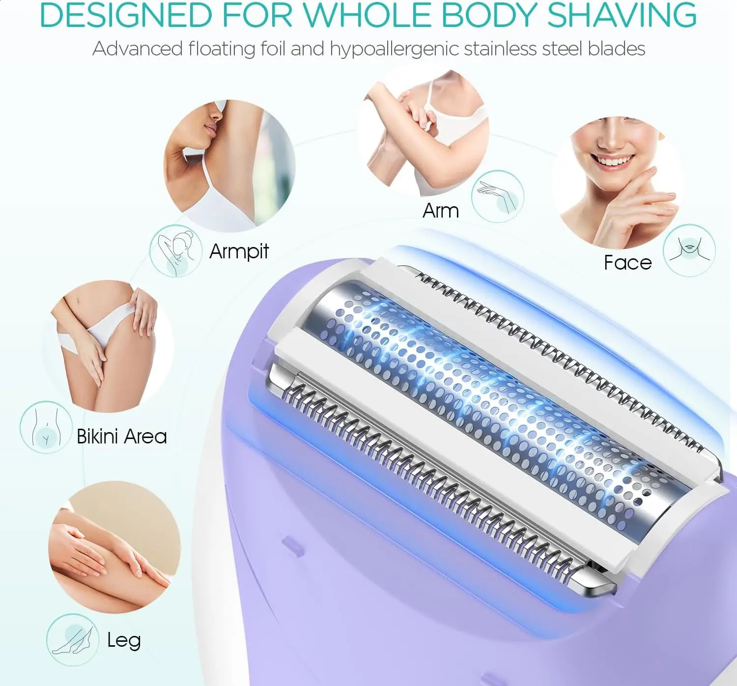 Kemei 4in1 Women Epilator Electric Shaver Body Hair Removal Lady Leg Bikini Trimmer Remover Underarms Rechargeable 250813