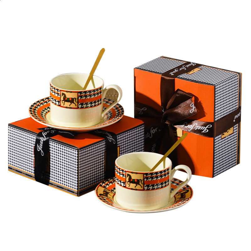 Restaurant Coffee Cup and Saucer Outdoor Ceramic Highend Sense Light Luxury Office Afternoon Tea Gift 250818