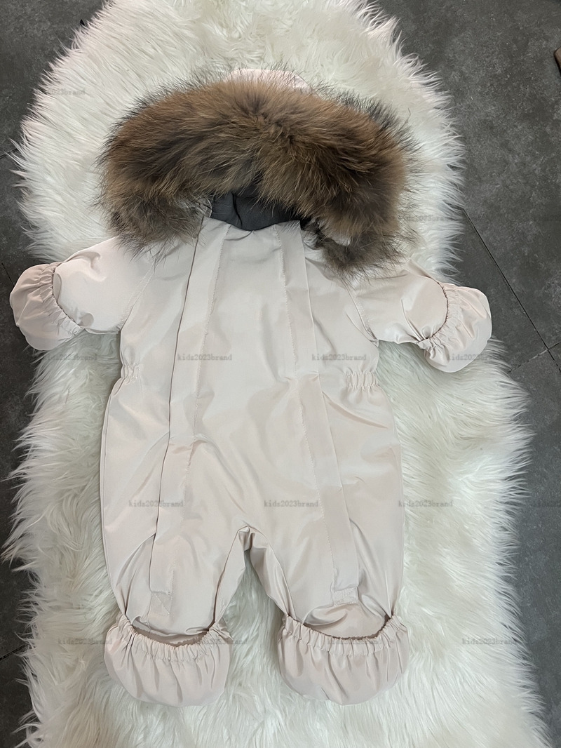 New newborn Cotton jumpsuits winter Inner plush material infant bodysuit kids designer clothes Hooded design toddler romper A000X27N285-f