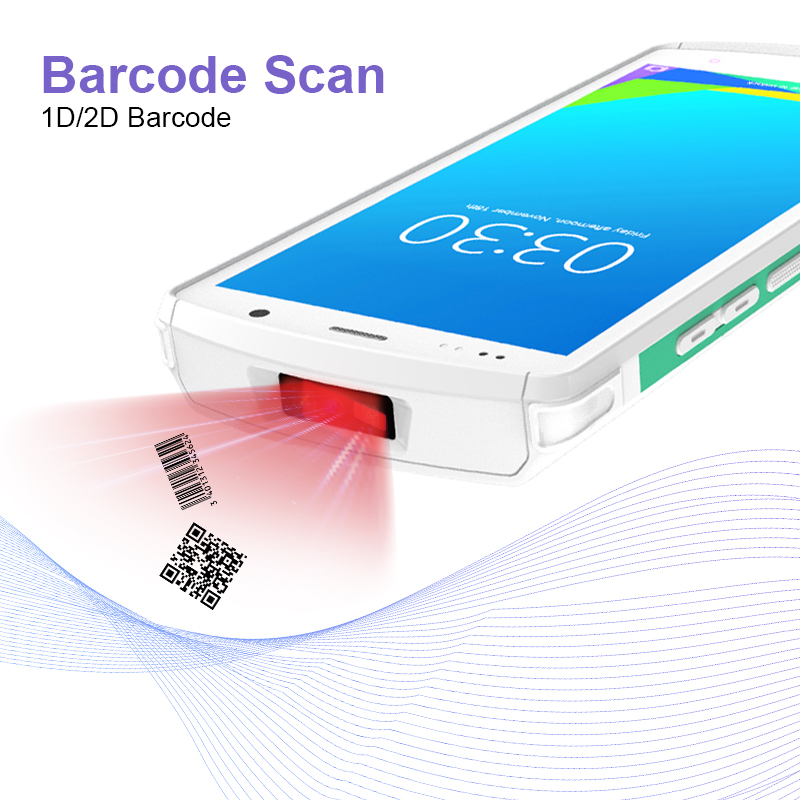 Compact Efficient PDA handheld Scanner 4000mAh Battery Waterproof Logistics Management Device 1D/2D NFC Capabilities Supports fingerprint recognition.