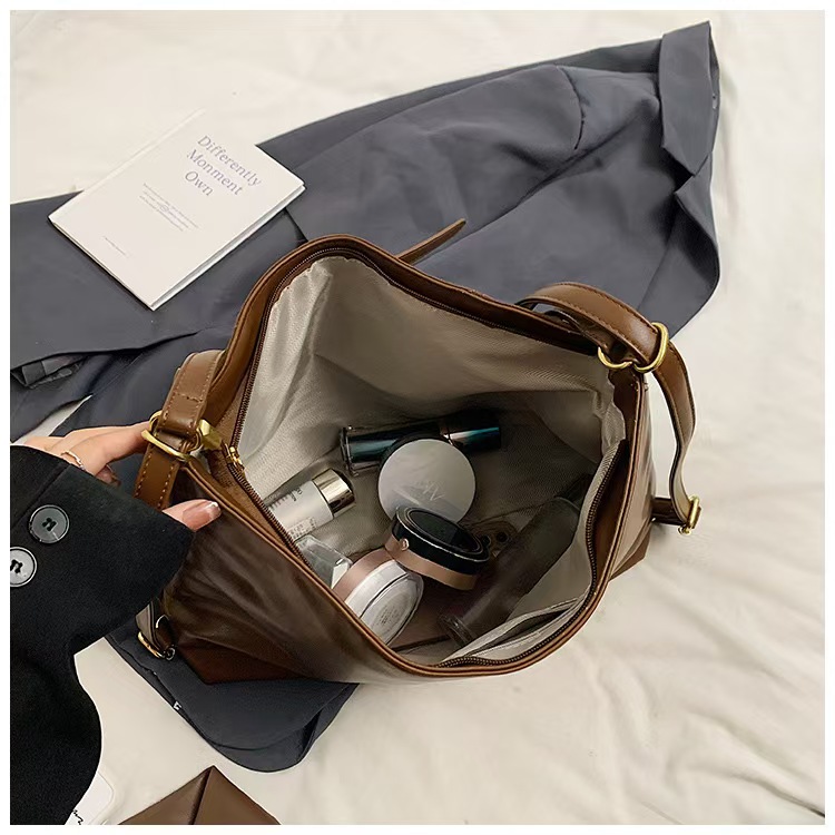 Motingsome Women's Fashionable Suede Shoulder Handbag Designer Saddle Bag Chic Lady Pouch Natural Leather Tote 2025 New