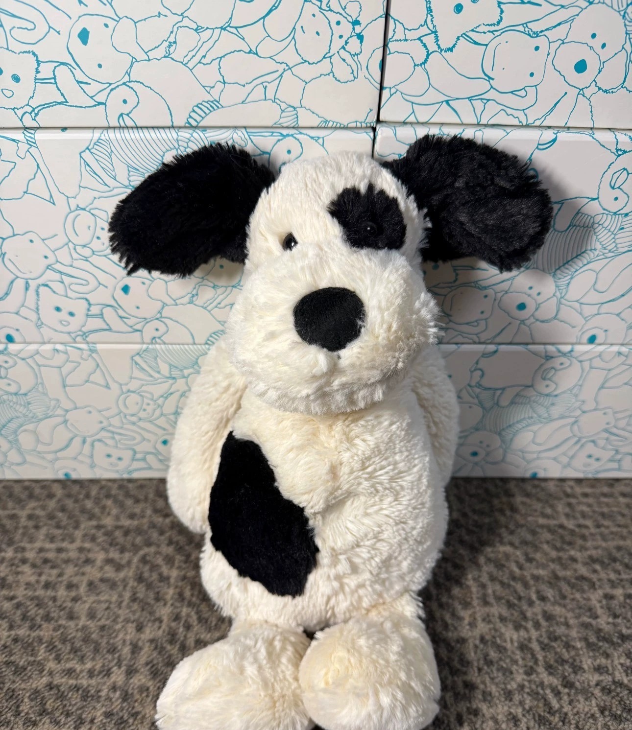 01Dolls Jelly cat Bashful Puppy Plush Children's plush toys Pirate Dog Soft Toy Black Cream dog body pillow Soothing the Doll Gifts