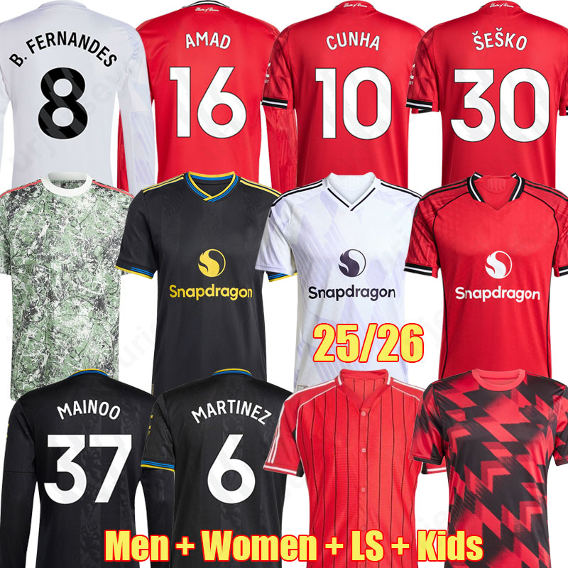 3XL 4XL 25 26 CUNHA AMAD CASEMIRO MOUNT MAZRAOUI soccer jerseyS GARNACHO MARTINEZ 2025 2026 B. FERNANDES MAINOO MARTIAL SHAW MBEUMO football shirt kit set Uniforms