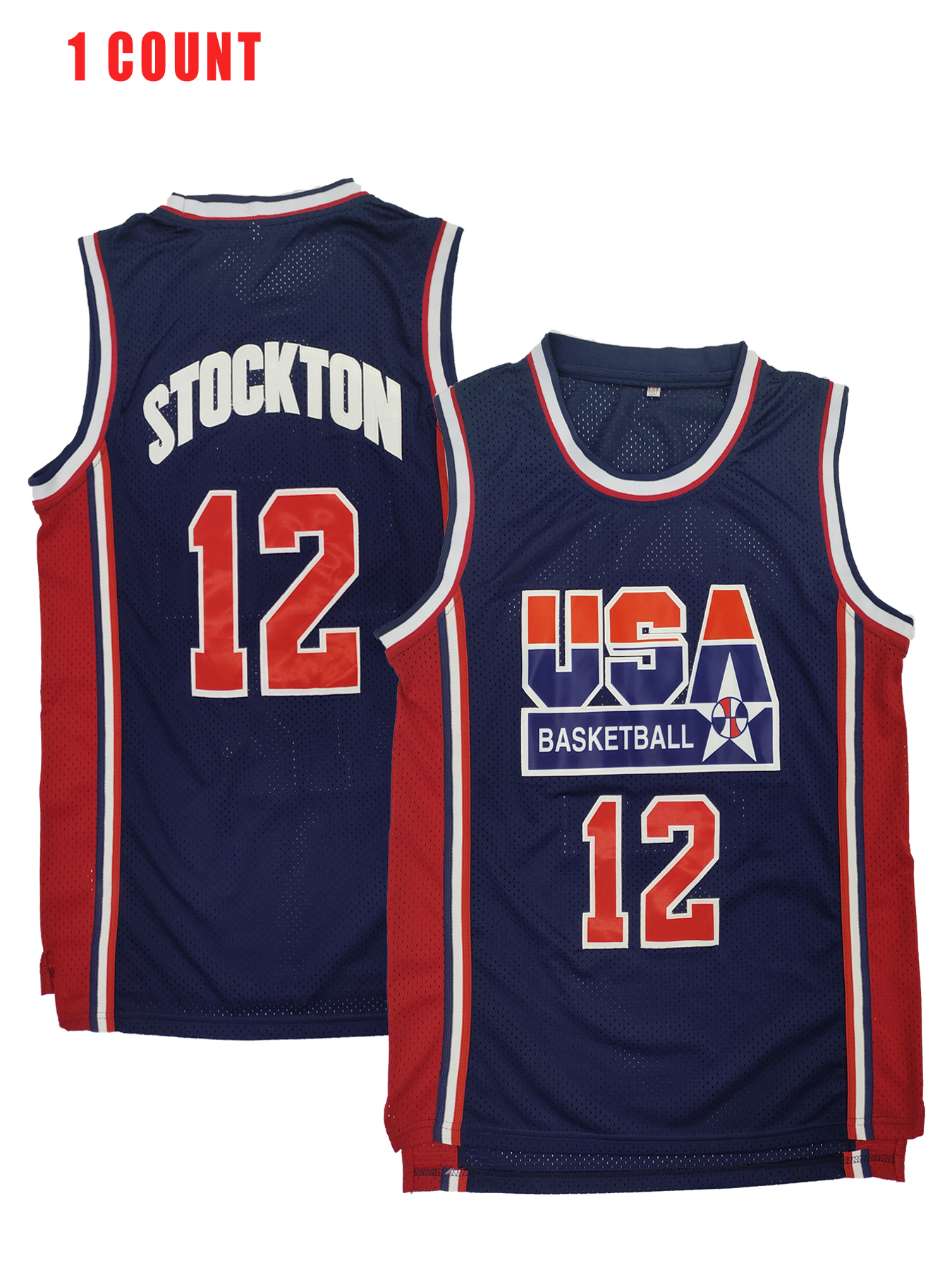 In Stock Basketball Jersey Team Usa 1992 Larry Bird John Stockton Johnson White Navy Gift 100% Stitched Embroidered Retro Classic Sportswear Jersey